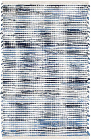 Denim Rag Ribbed Handwoven Cotton Rug - DA1678 - 10x14