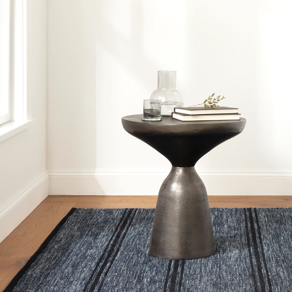 Malta Navy Handwoven Wool Rug - DA1695 - 10x14