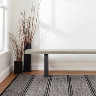 Malta Black Handwoven Wool Rug - DA1698 - 10x14