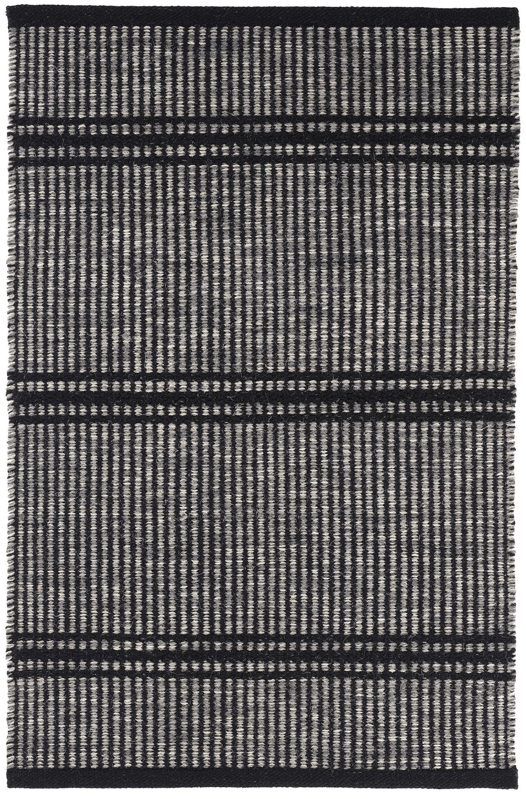 Malta Black Handwoven Wool Rug - DA1698 - 10x14