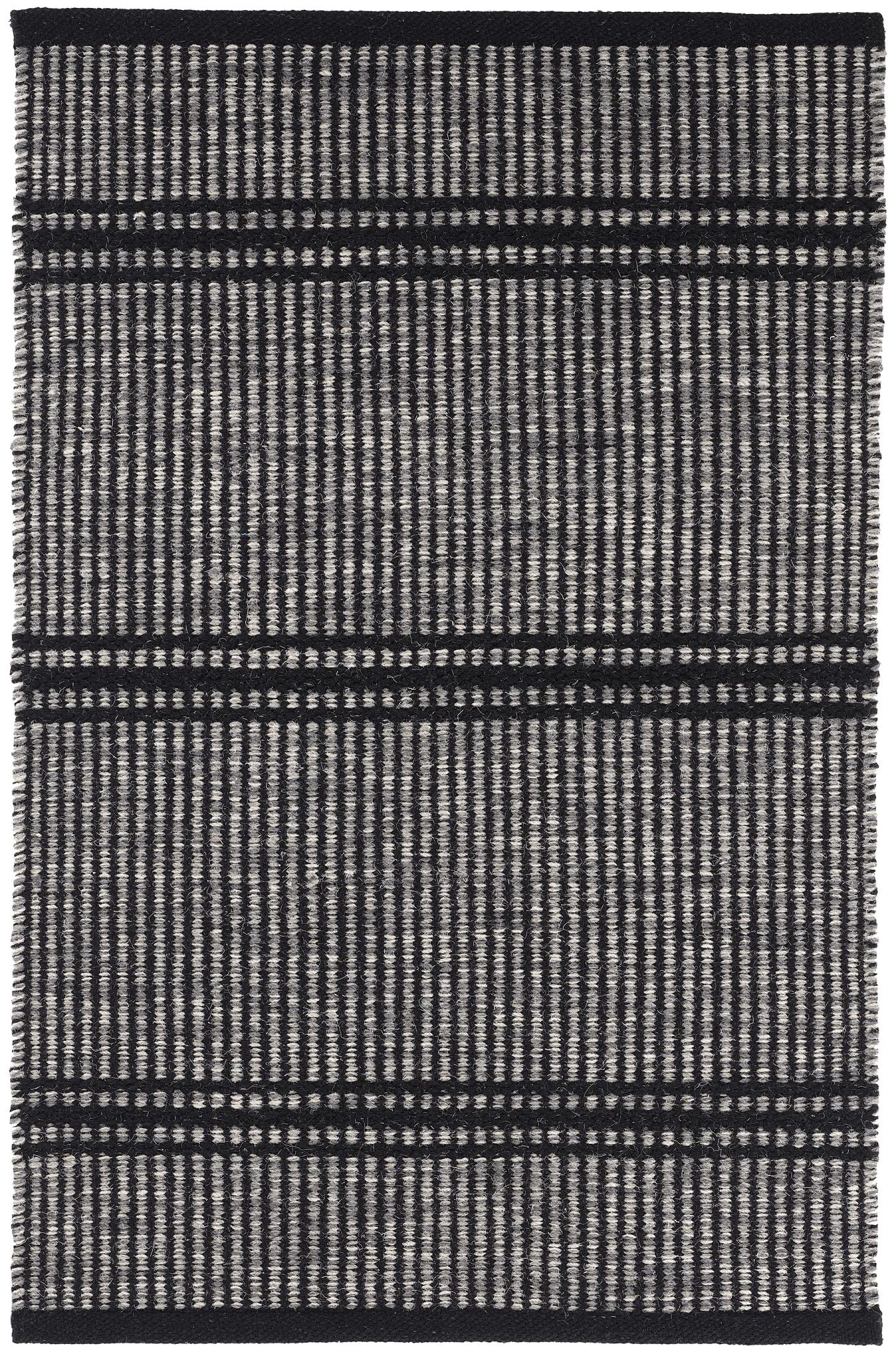Malta Black Handwoven Wool Rug - DA1698 - 10x14