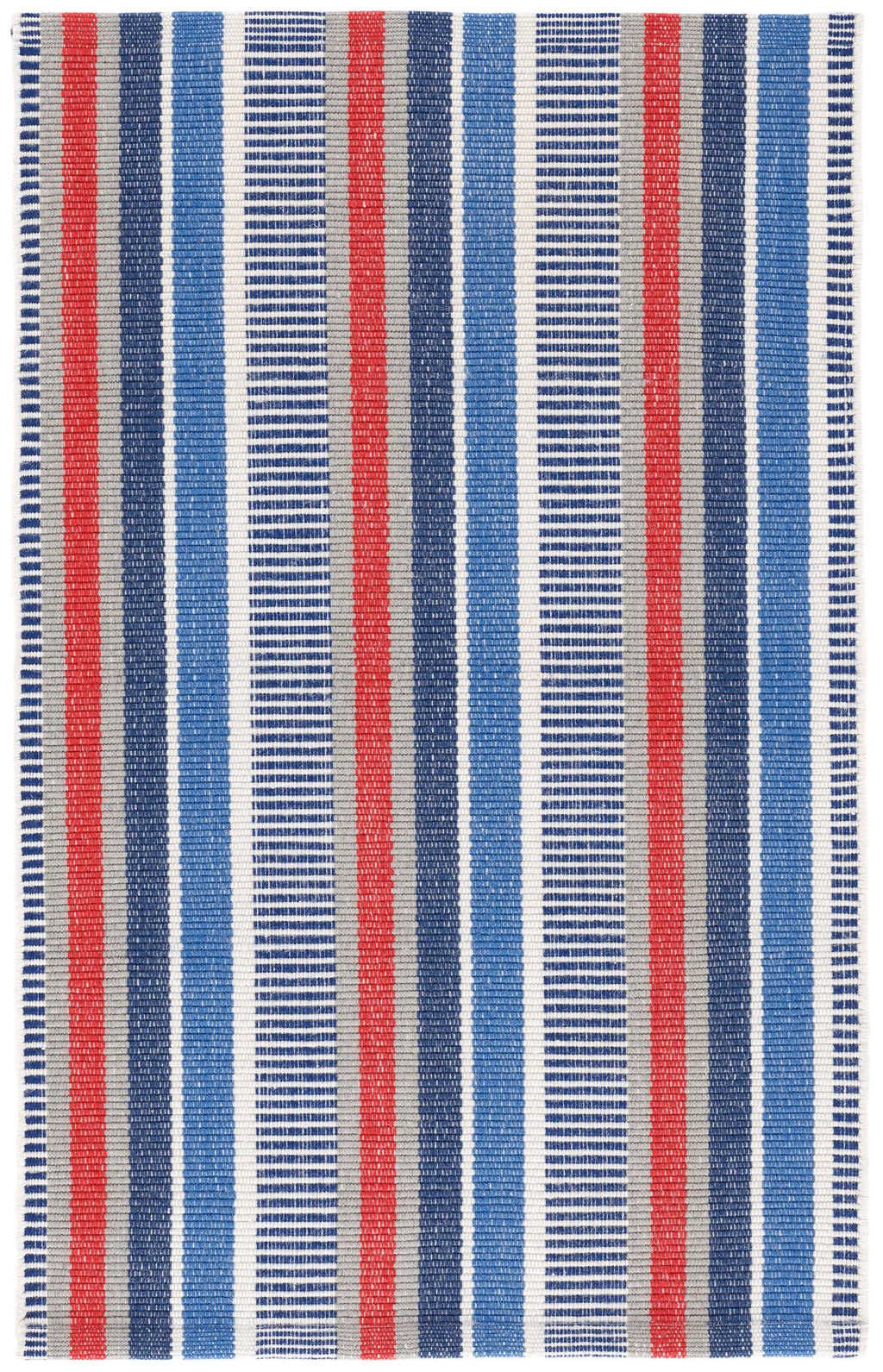 Always Greener Blue/Red Handwoven Indoor/Outdoor Rug - DA1738 - 5x8