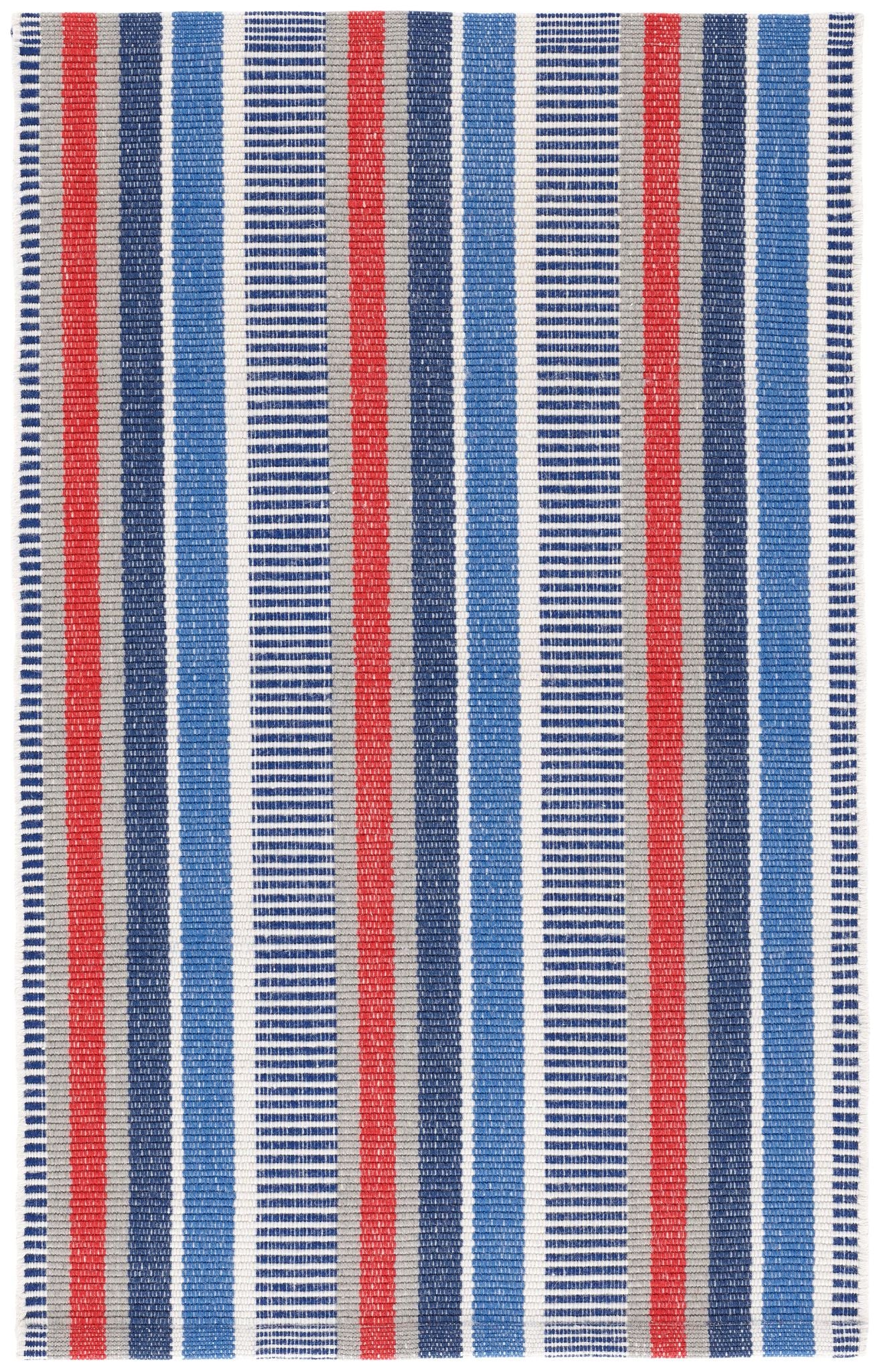 Always Greener Blue/Red Handwoven Indoor/Outdoor Rug - DA1738 - 5x8