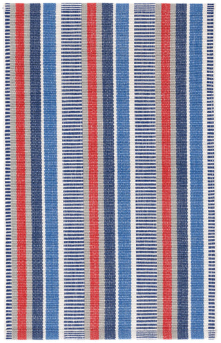 Always Greener Blue/Red Handwoven Indoor/Outdoor Rug - DA1738 - 5x8