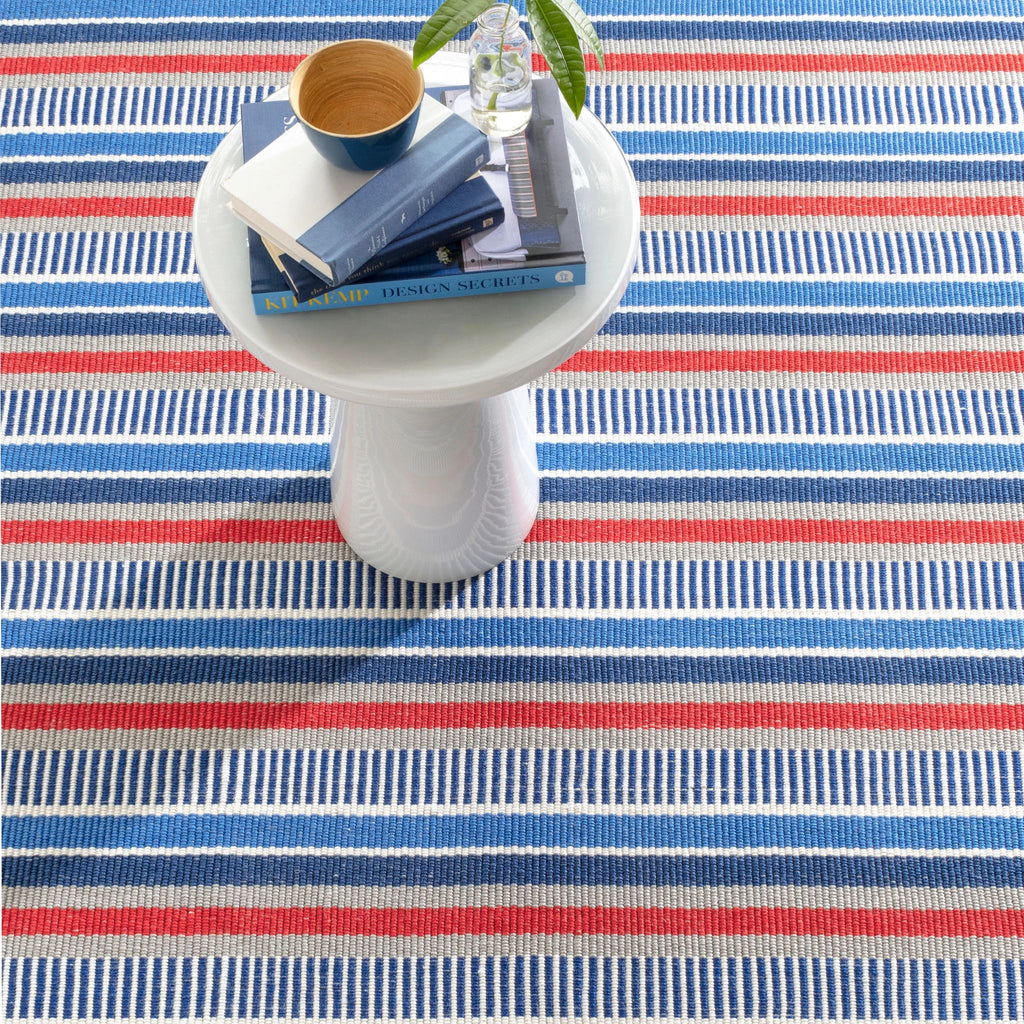 Always Greener Blue/Red Handwoven Indoor/Outdoor Rug - DA1738 - 5x8