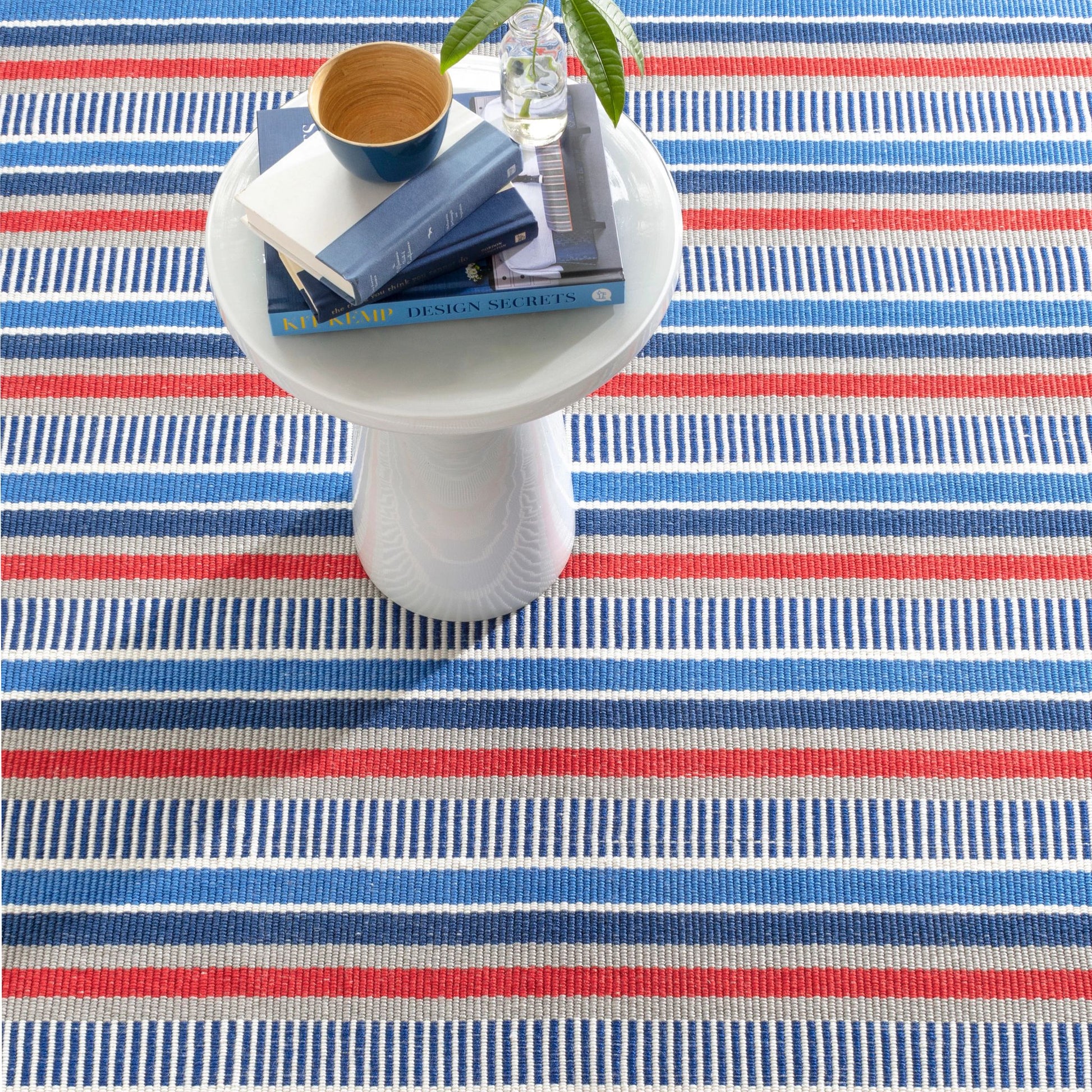 Always Greener Blue/Red Handwoven Indoor/Outdoor Rug - DA1738 - 5x8