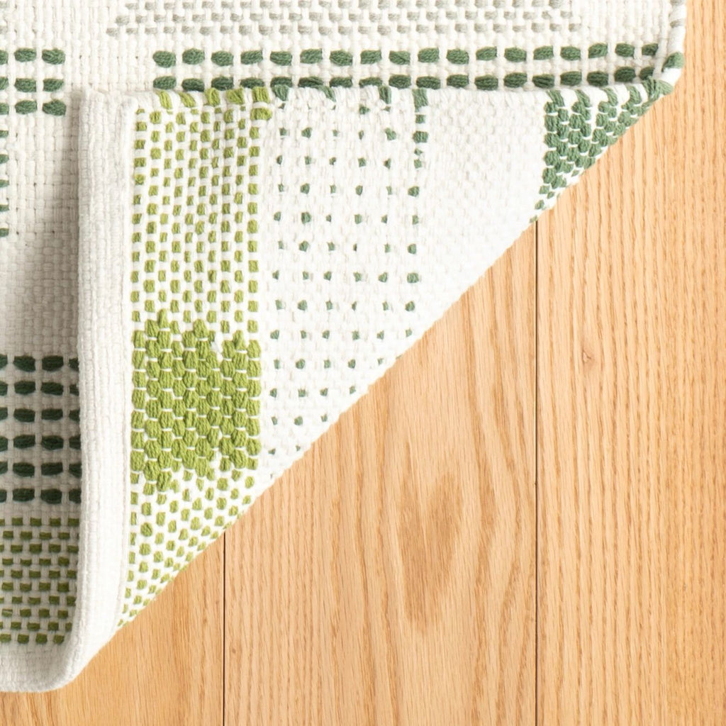 Tread Lightly Green Handwoven Cotton Rug - DA1744 - 10x14