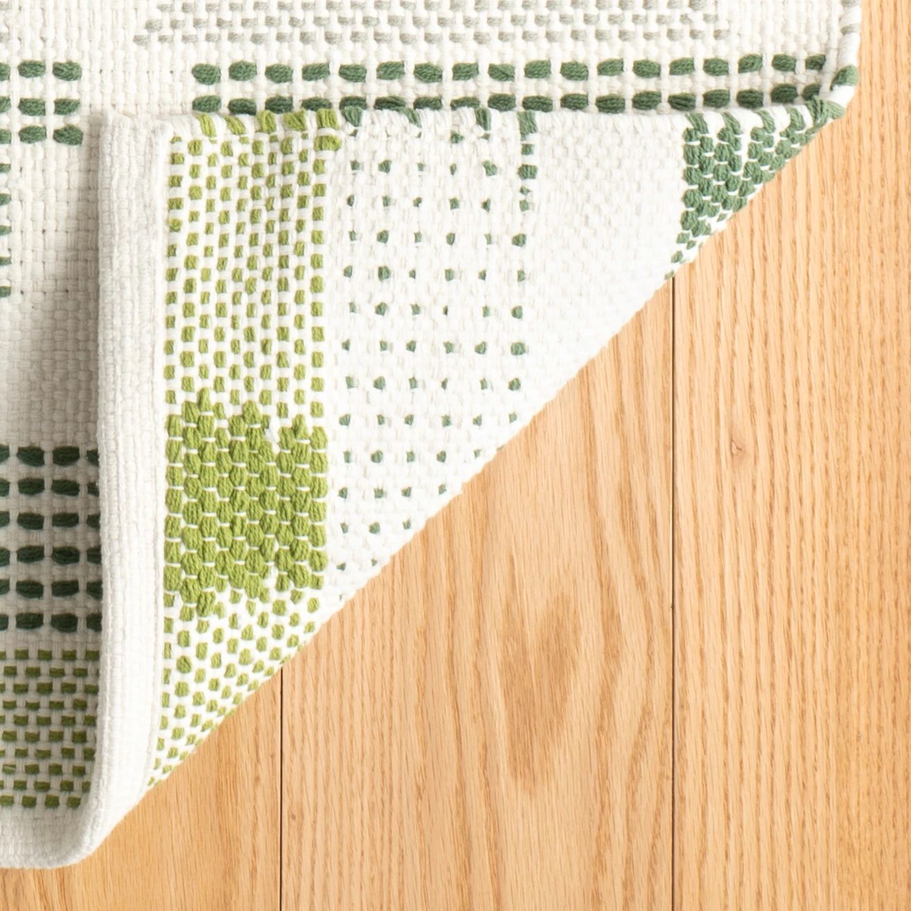 Tread Lightly Green Handwoven Cotton Rug - DA1744 - 10x14