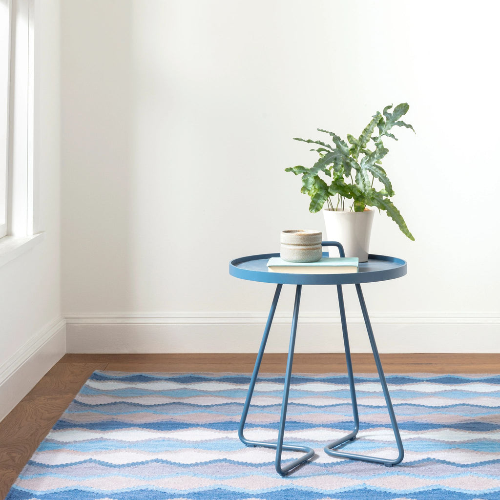 Safety Net Blue Handwoven Wool Rug - DA1775 - 10x14