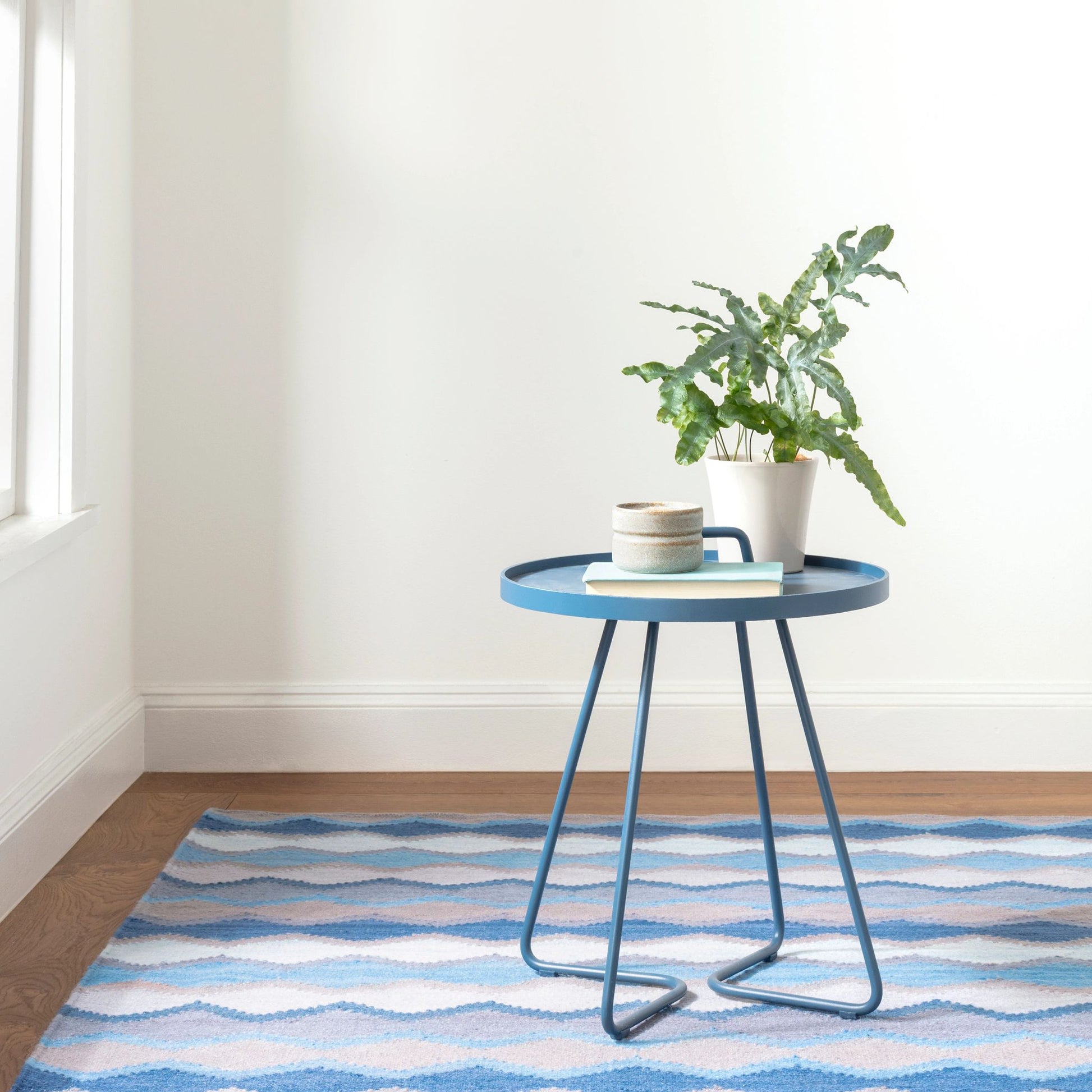 Safety Net Blue Handwoven Wool Rug - DA1775 - 10x14