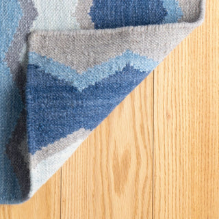 Safety Net Blue Handwoven Wool Rug - DA1775 - 10x14