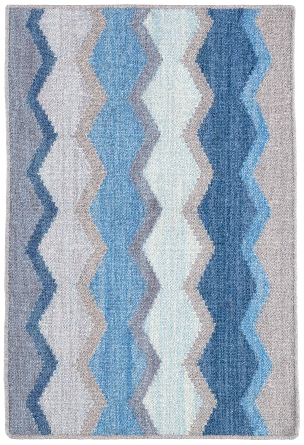 Safety Net Blue Handwoven Wool Rug - DA1775 - 10x14