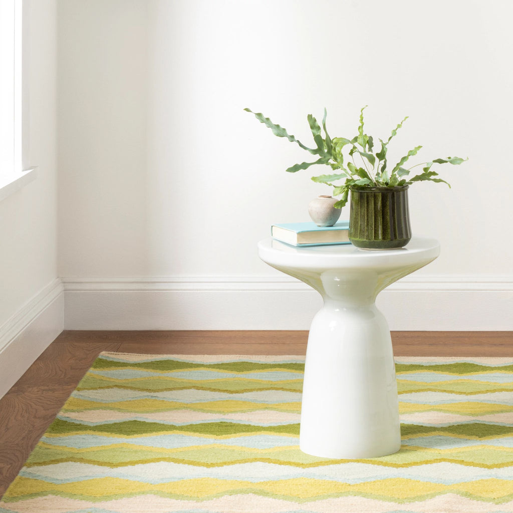 Safety Net Green Handwoven Wool Rug - DA1776 - 10x14