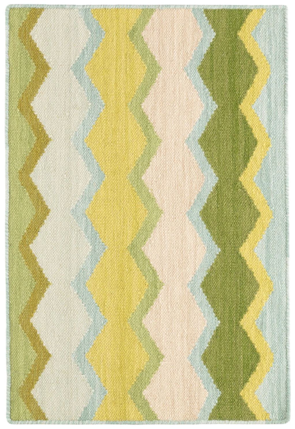 Safety Net Green Handwoven Wool Rug - DA1776 - 10x14