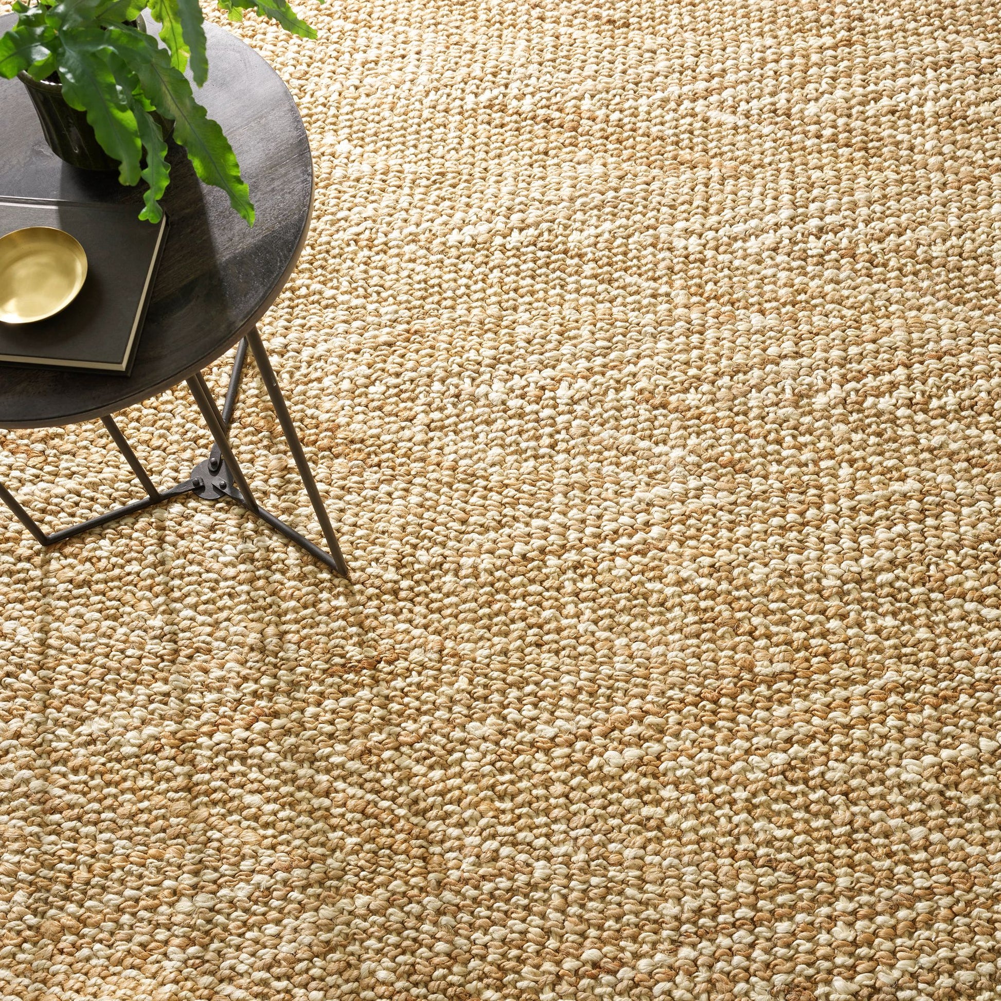 Meghan Ivory/Natural Handwoven Jute Rug - DA1780 - 10x14
