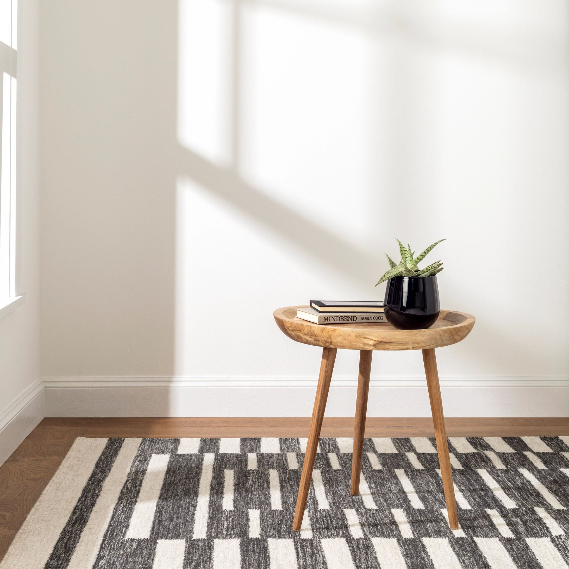 Heights Charcoal Handwoven Wool Rug - DA1903 - 10x14