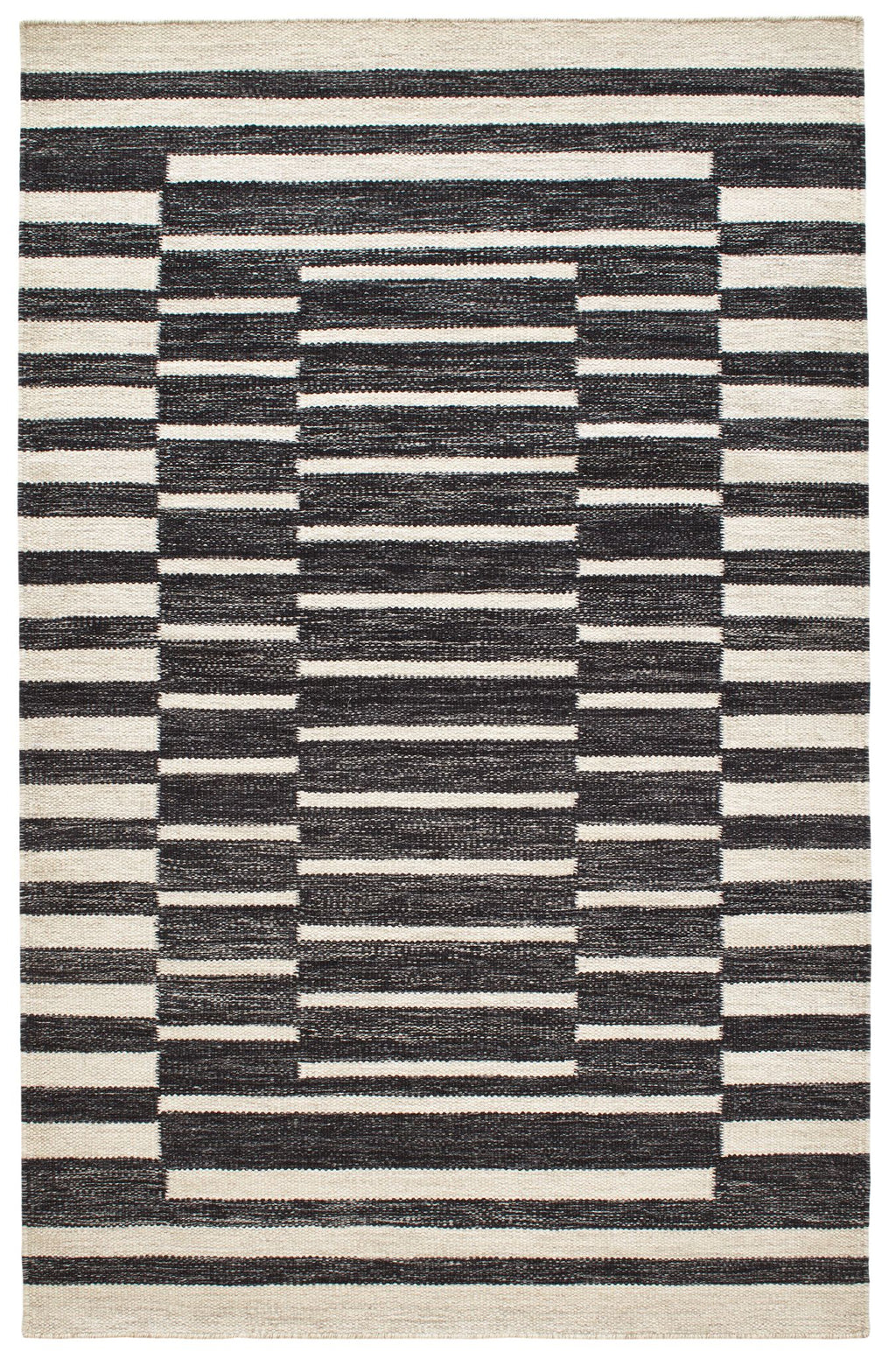 Heights Charcoal Handwoven Wool Rug - DA1903 - 10x14