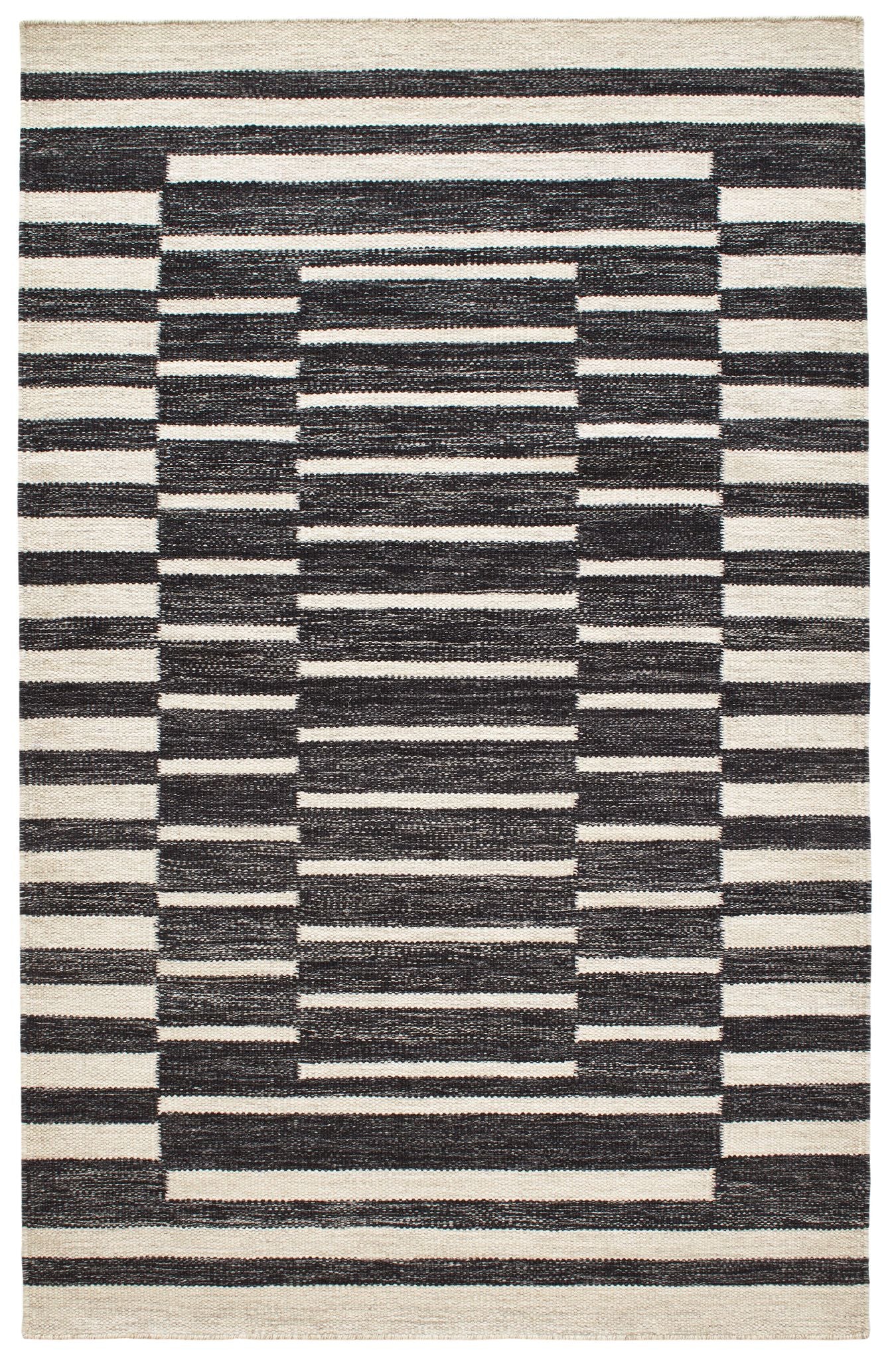 Heights Charcoal Handwoven Wool Rug - DA1903 - 10x14