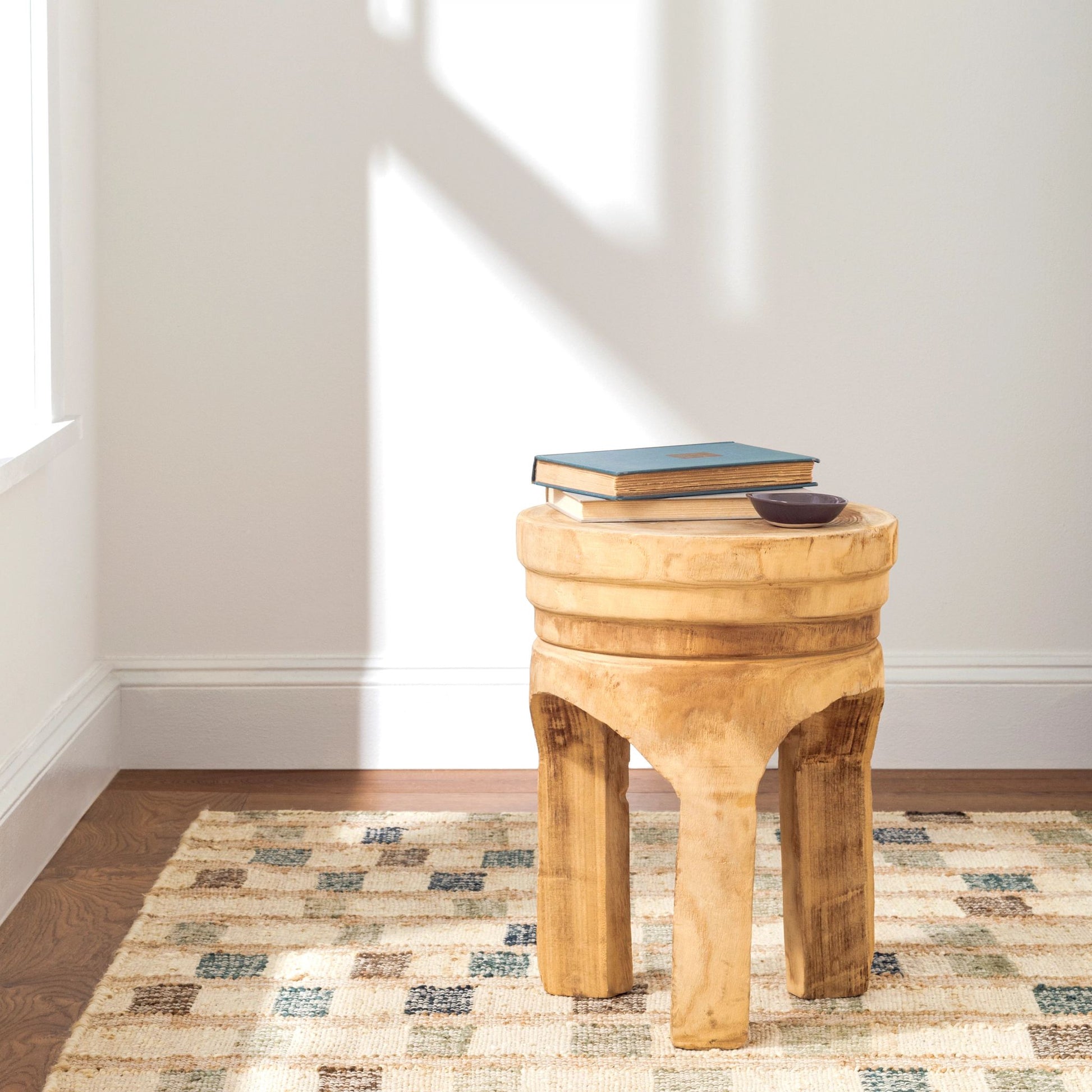 Mosaic Blue Handwoven Jute Rug - DA1904 - 10x14