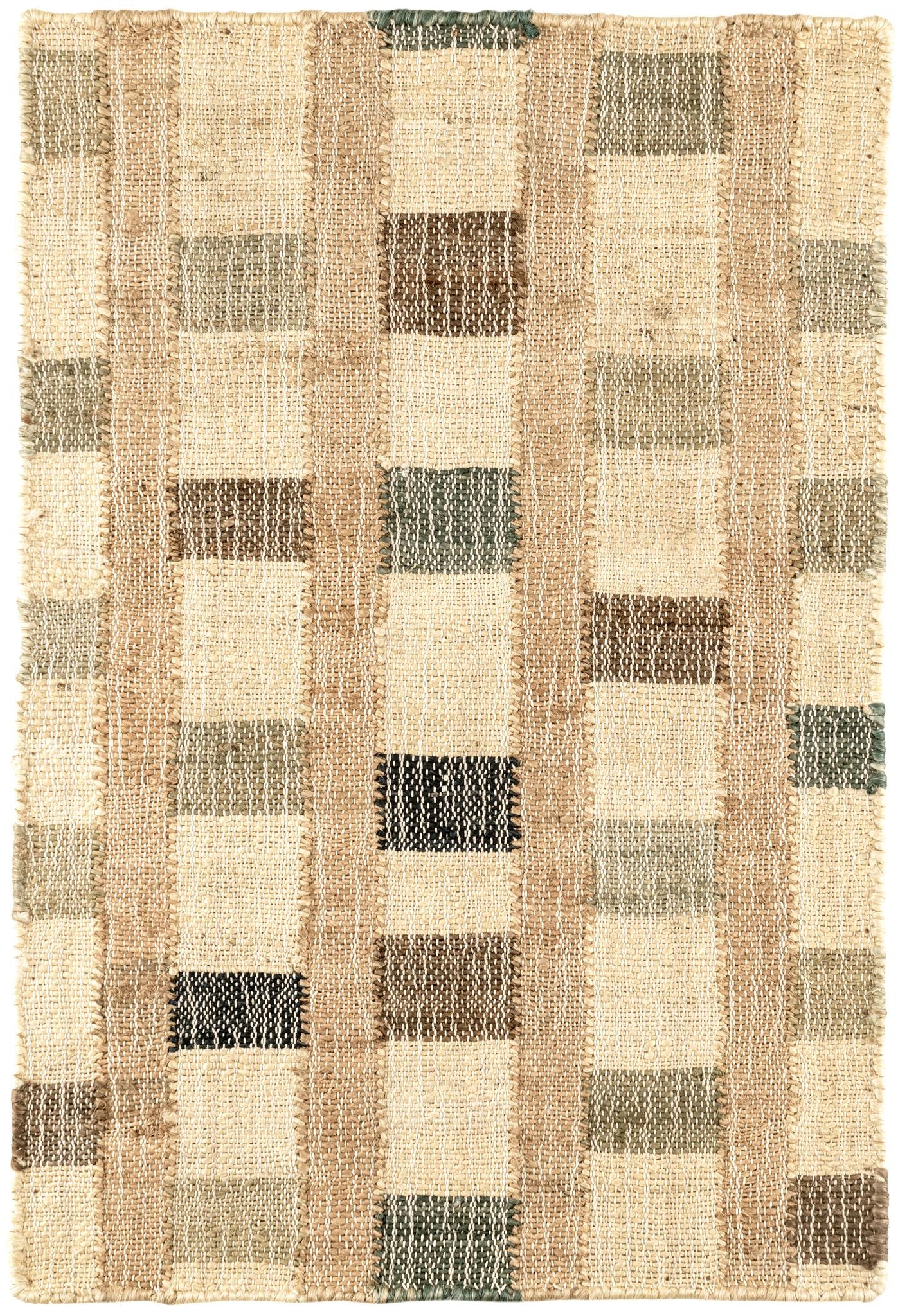 Mosaic Blue Handwoven Jute Rug - DA1904 - 10x14