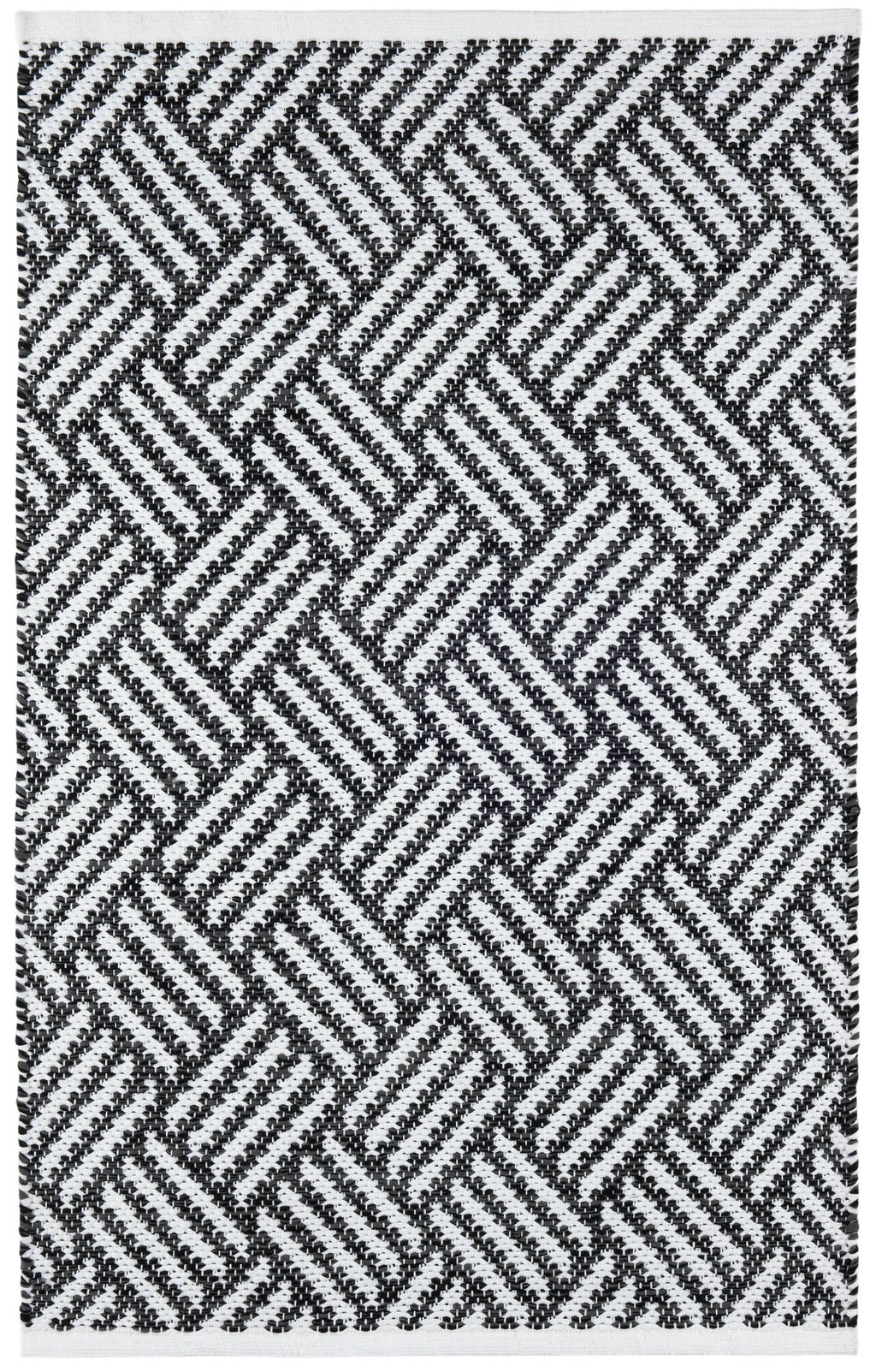 Crisscross Black Handwoven Indoor/Outdoor Rug - DA1907 - 10x14