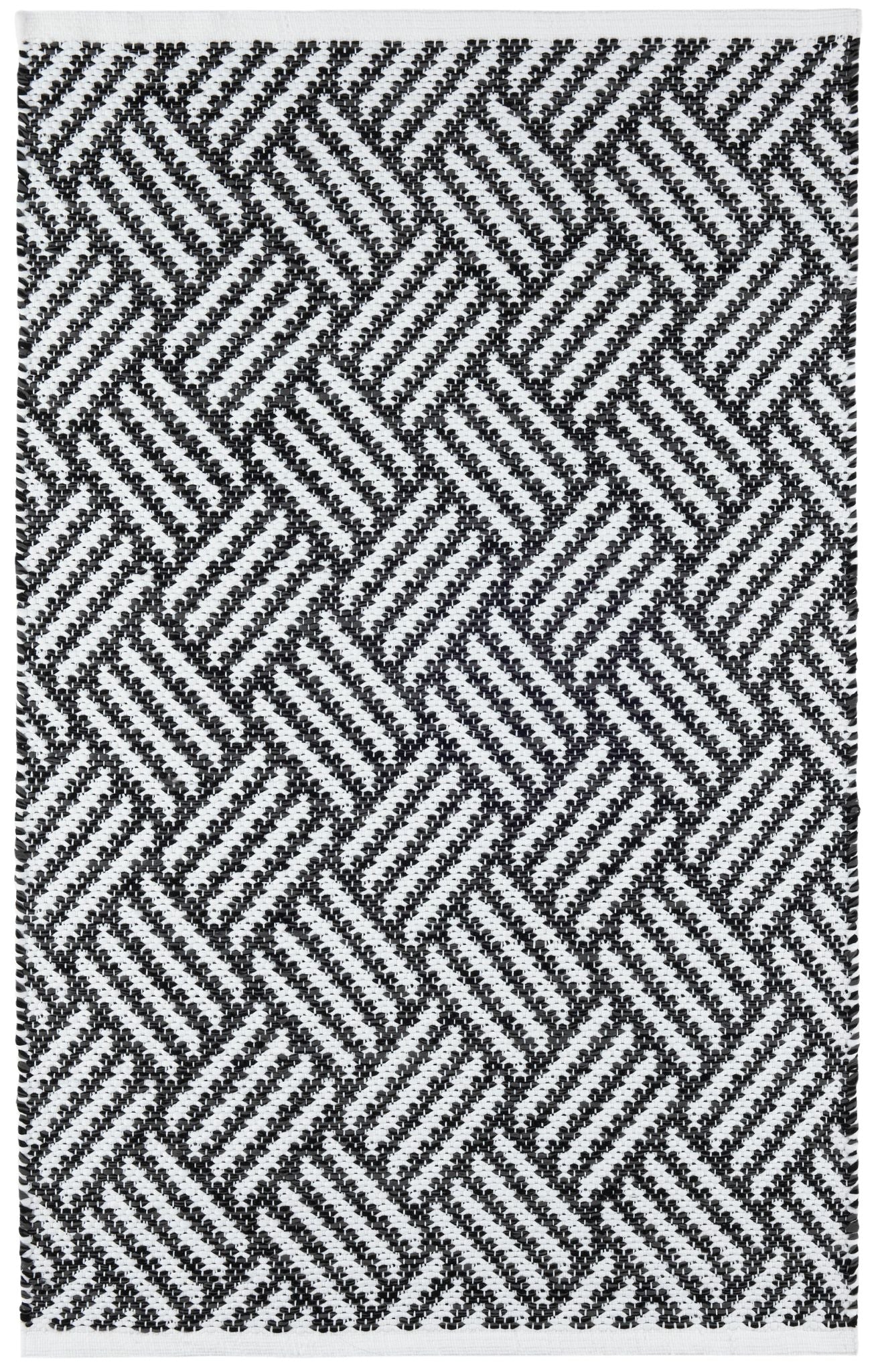 Crisscross Black Handwoven Indoor/Outdoor Rug - DA1907 - 10x14