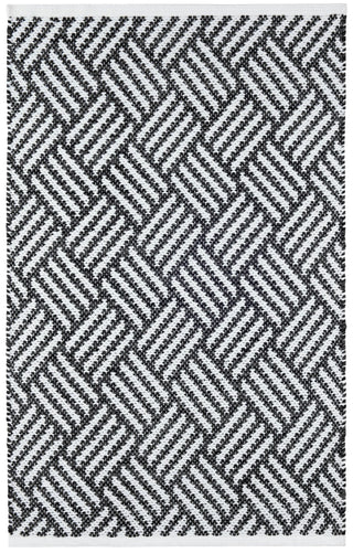 Crisscross Black Handwoven Indoor/Outdoor Rug - DA1907 - 10x14