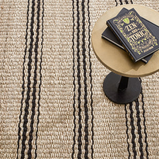 Jute Ticking Black Handwoven Rug - DA1921 - 10x14