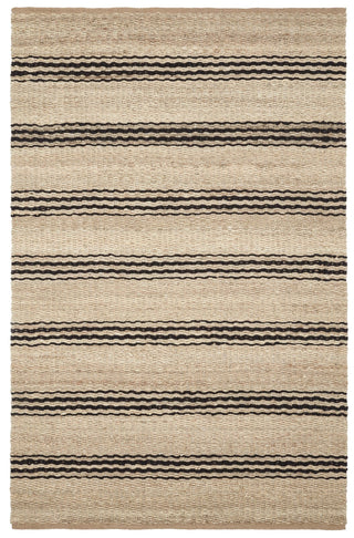 Jute Ticking Black Handwoven Rug - DA1921 - 10x14