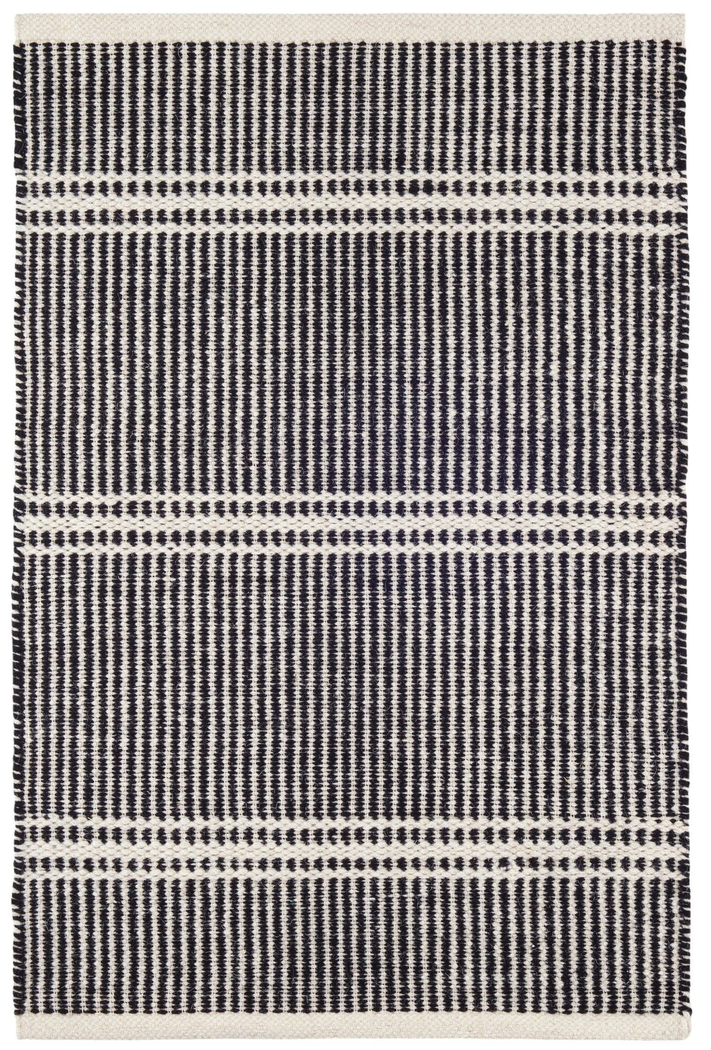 Malta Black/Ivory Handwoven Wool Rug - DA1925 - 10x14
