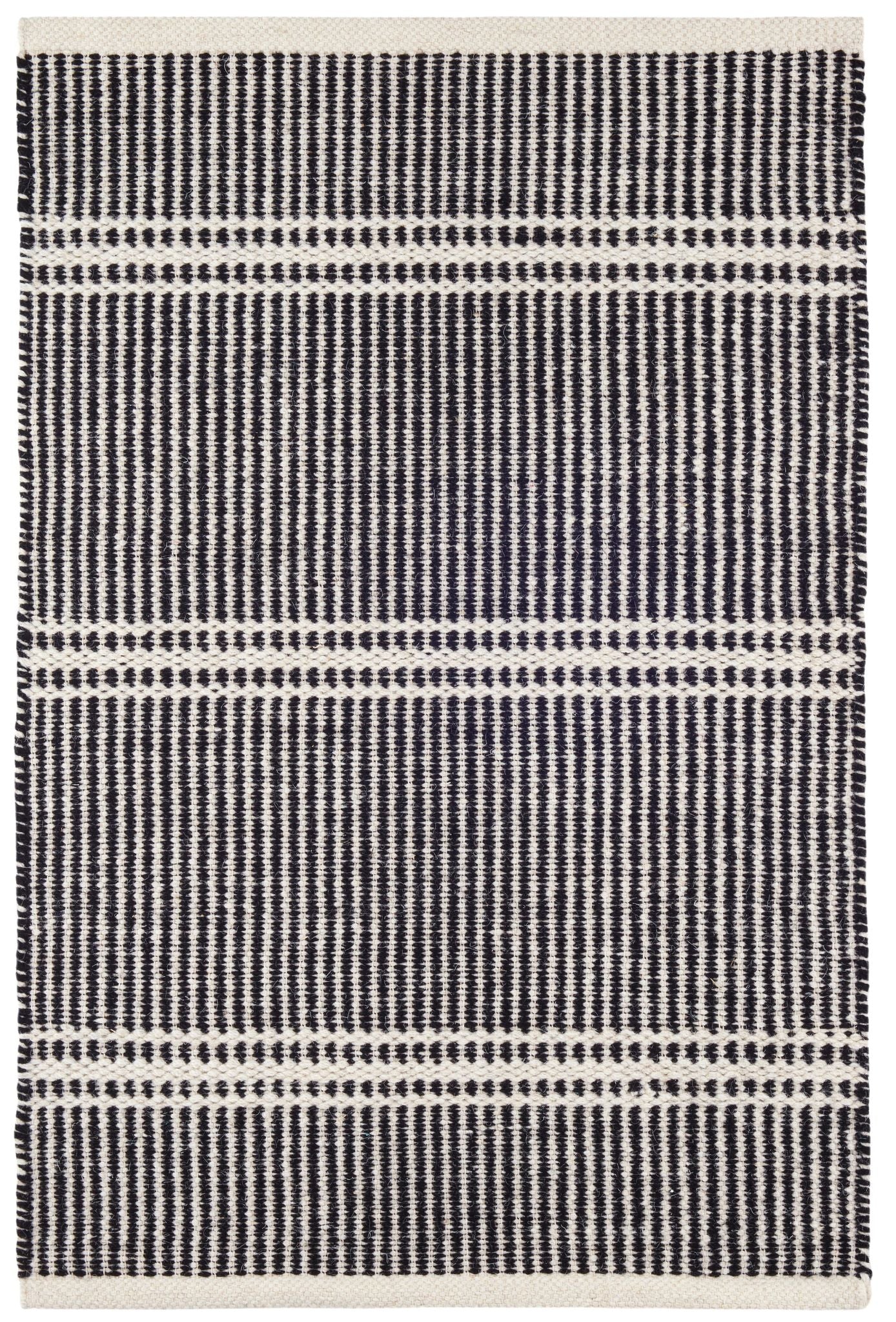 Malta Black/Ivory Handwoven Wool Rug - DA1925 - 10x14