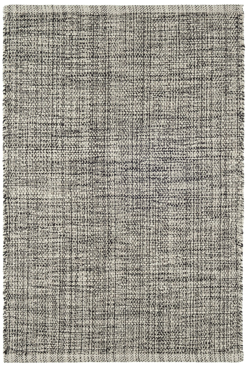 Marled Black Handwoven Cotton Rug - DA1926 - 10x14