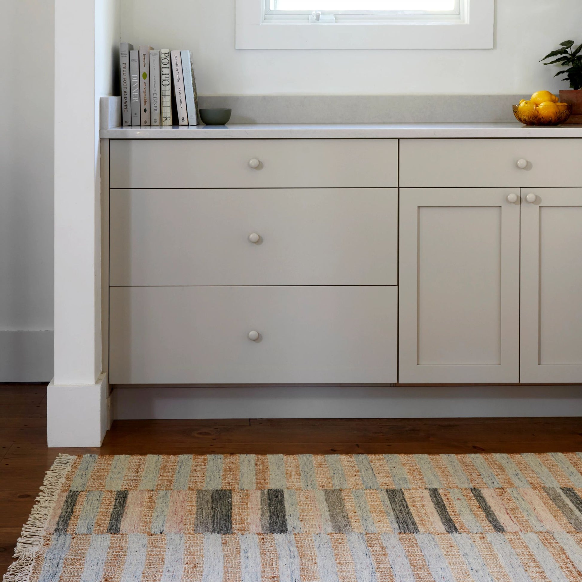 Ravel Stripe Blue Handwoven Wool Rug - DA1931 - 10x14