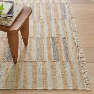 Ravel Stripe Blue Handwoven Wool Rug - DA1931 - 10x14