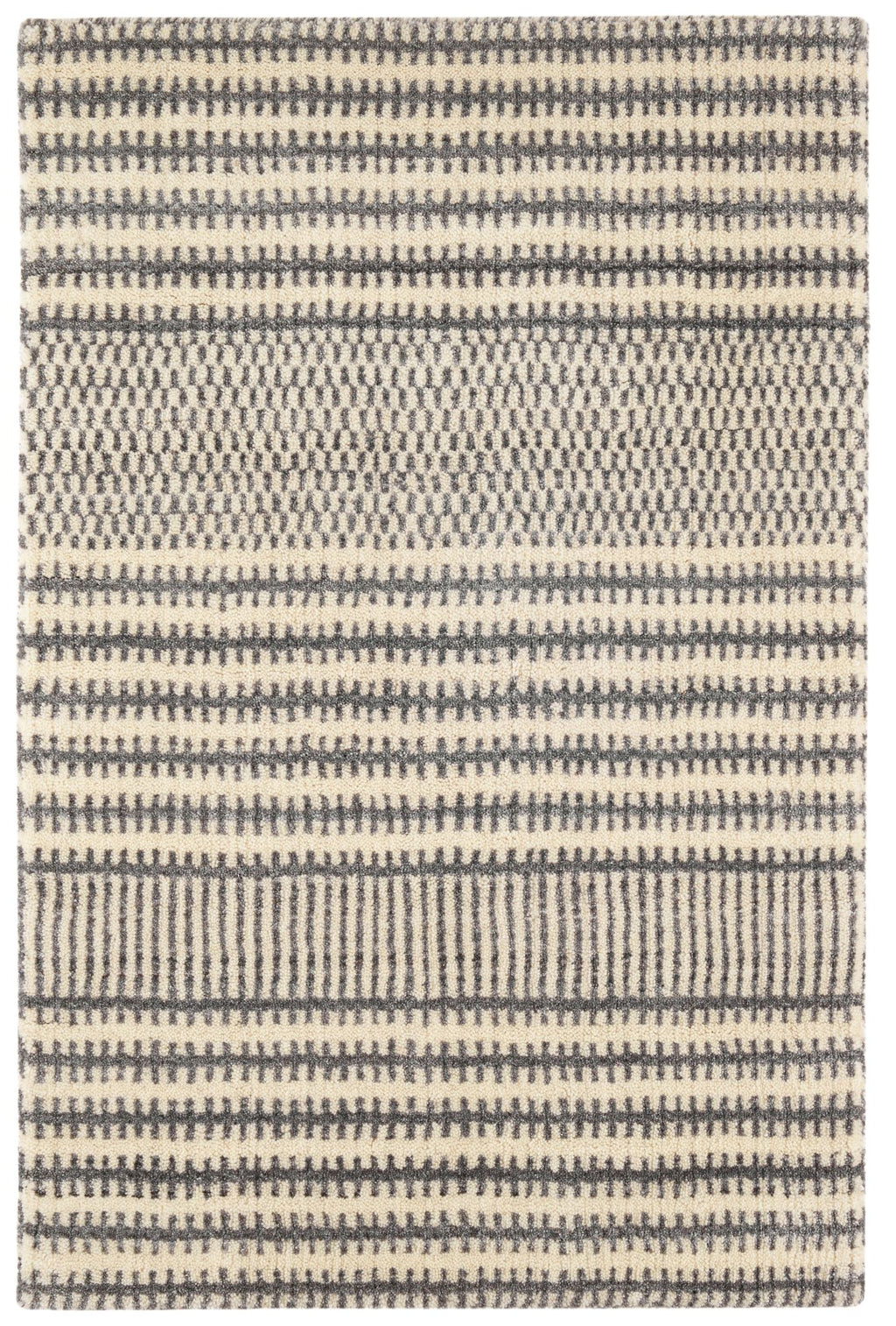 Tracks Grey Hand Loom Knotted Wool Rug - DA1933 - 10x14