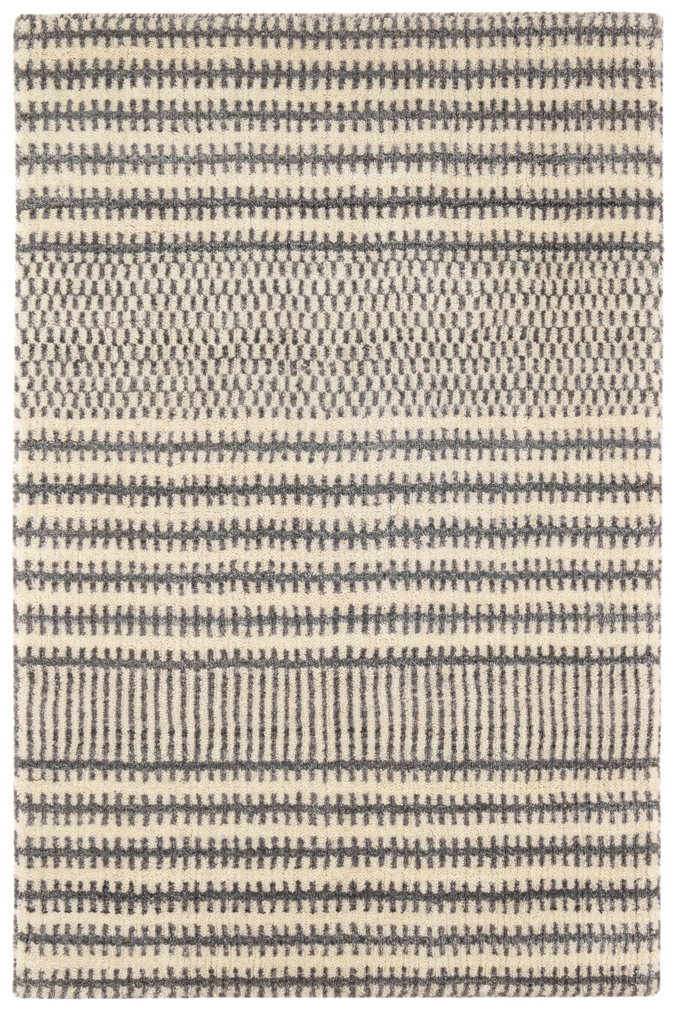 Tracks Grey Hand Loom Knotted Wool Rug - DA1933 - 10x14