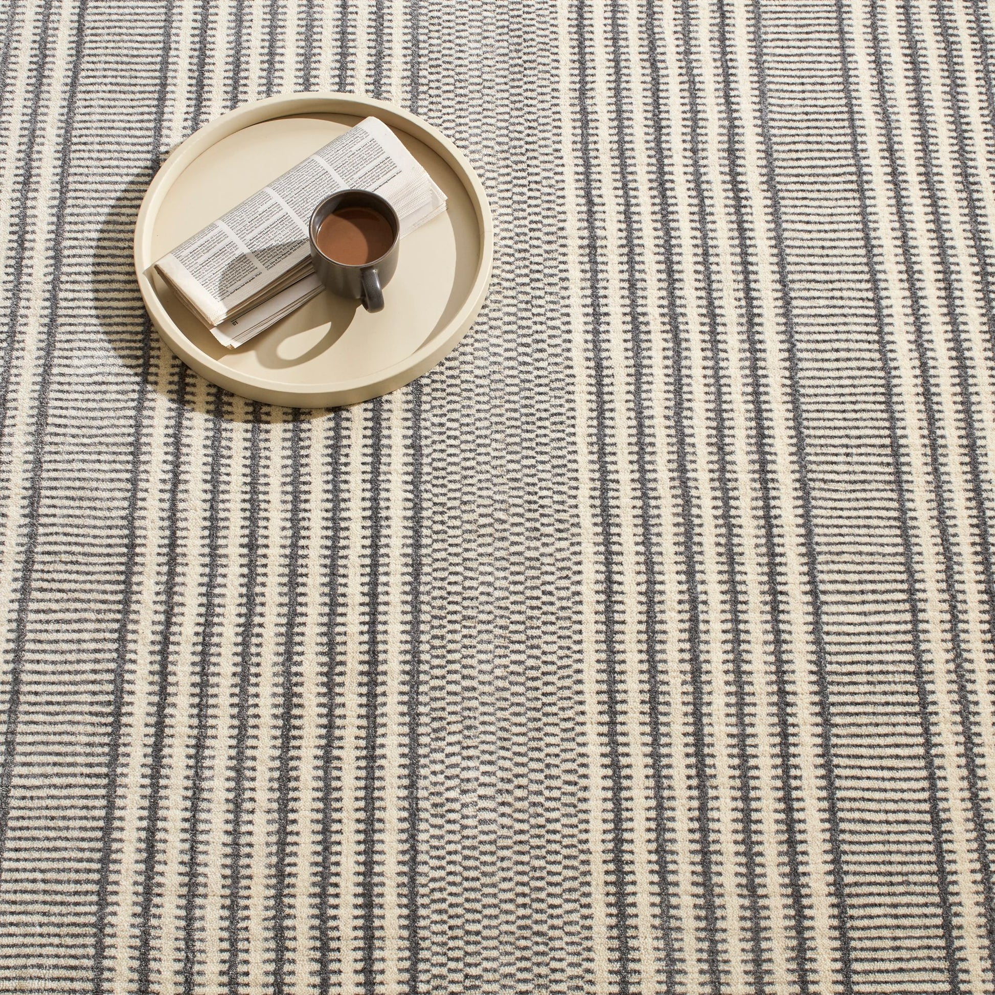 Tracks Grey Hand Loom Knotted Wool Rug - DA1933 - 10x14