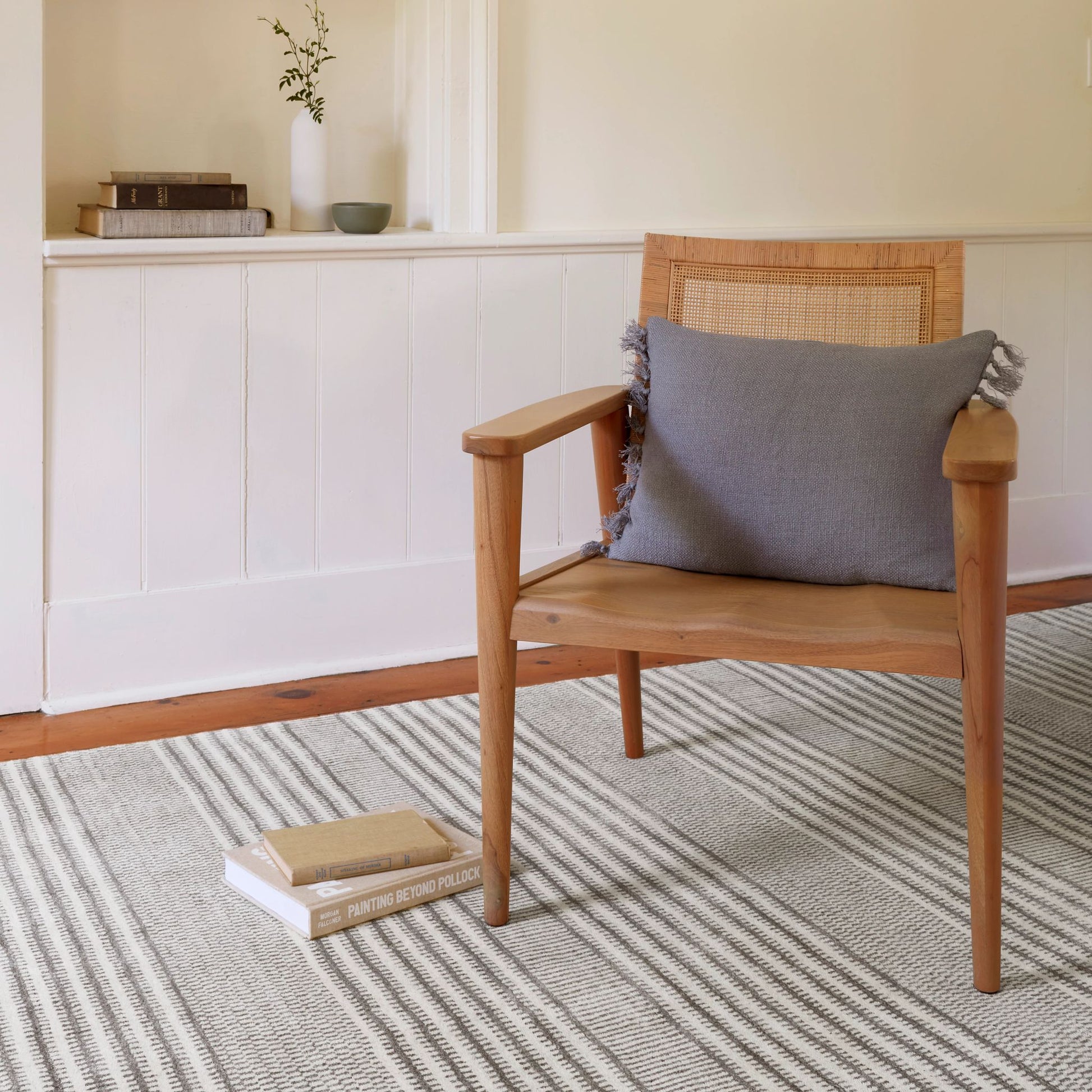 Tracks Grey Hand Loom Knotted Wool Rug - DA1933 - 10x14
