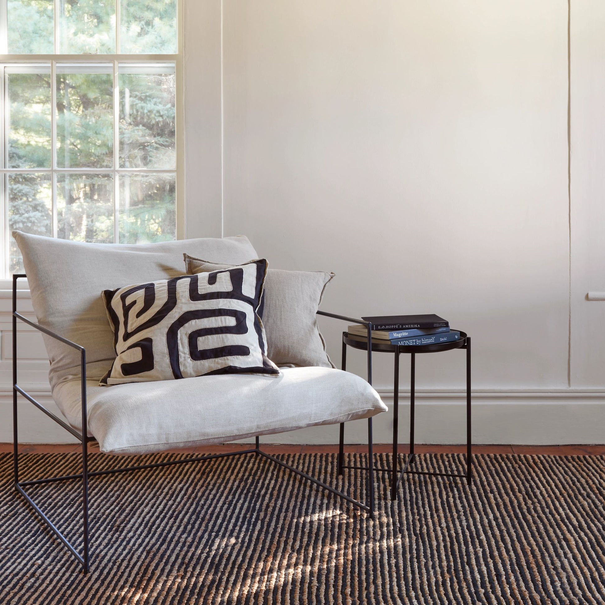 Twiggy Black Handwoven Wool/Jute Rug - DA1934 - 10x14