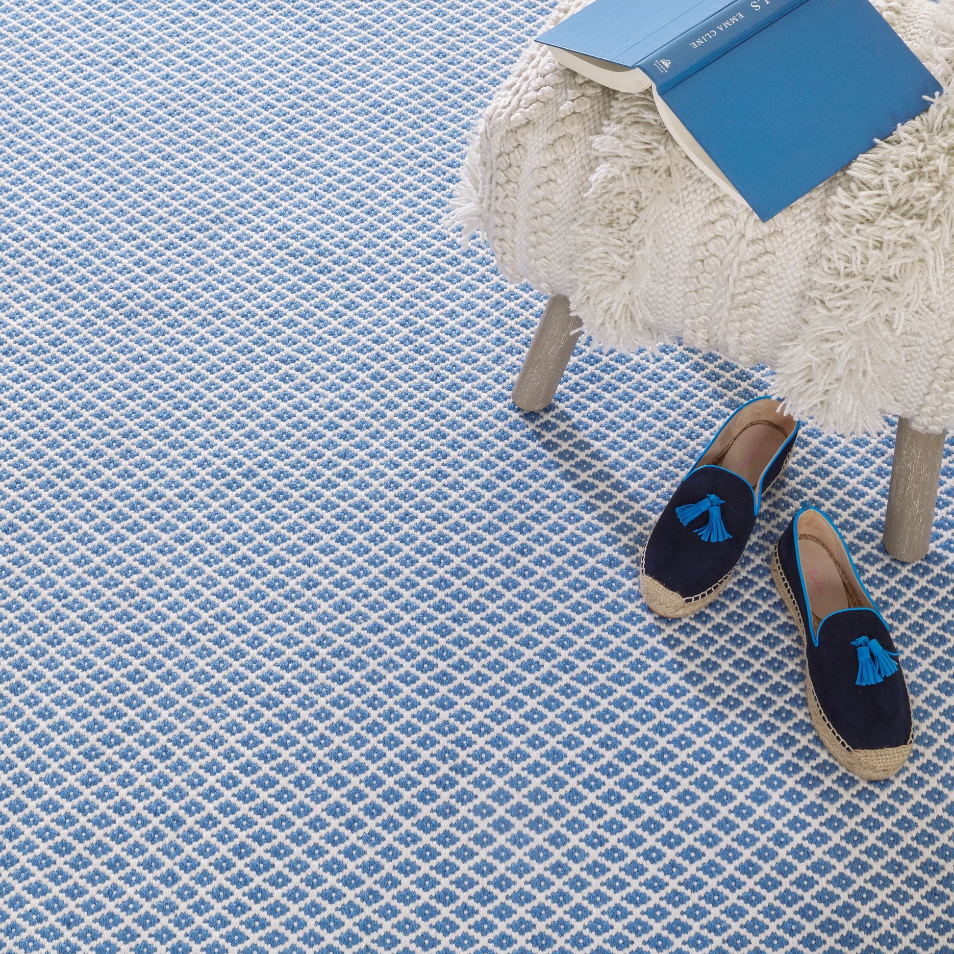 Mainsail French Blue Handwoven Indoor/Outdoor Rug - DA1952 - 9x12