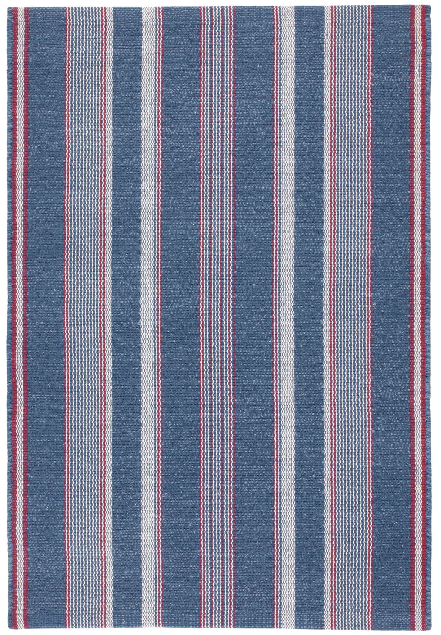 Camden Stripe Denim Handwoven Cotton Rug - DA1957 - 10x14