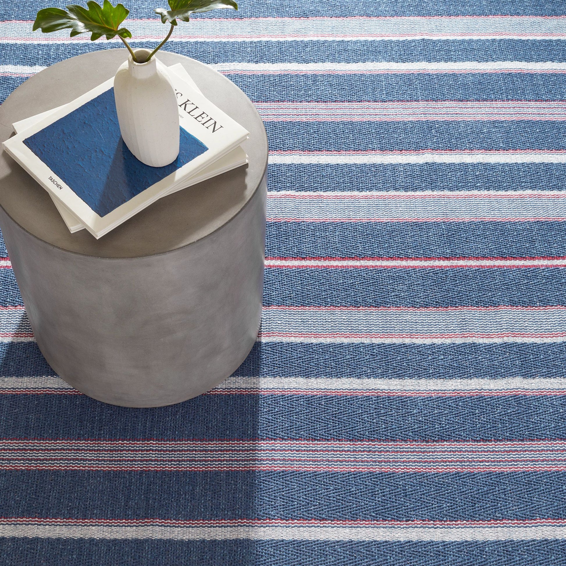 Camden Stripe Denim Handwoven Cotton Rug - DA1957 - 10x14