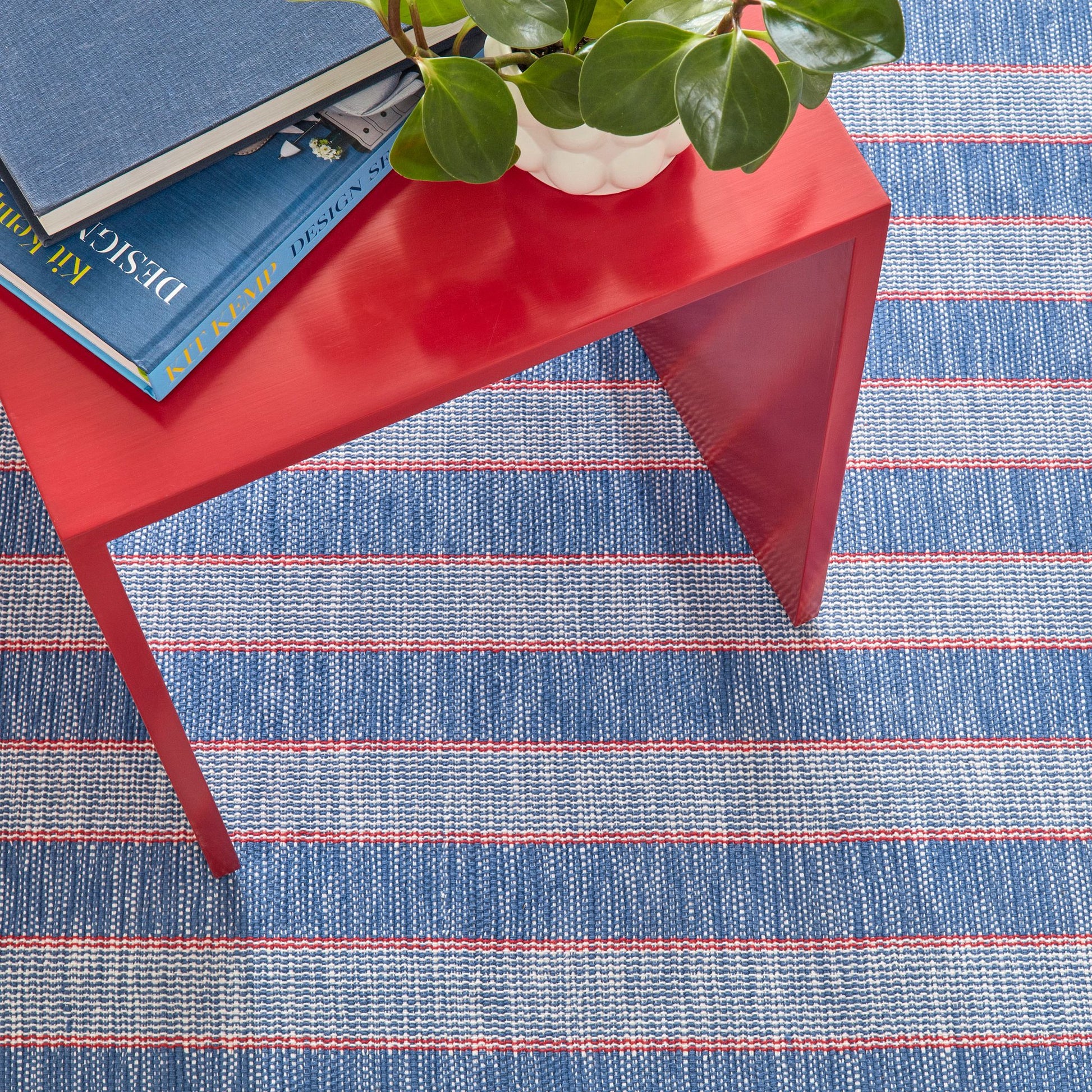 Hillsgrove Stripe Denim Handwoven Cotton Rug - DA1958 - 10x14