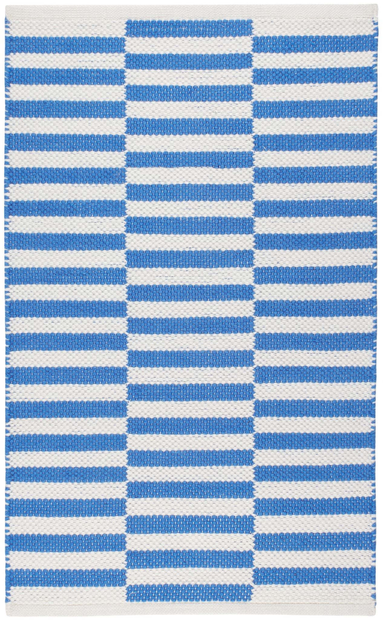 Sailing Stripe French Blue Handwoven Indoor/Outdoor Rug - DA1961 - 9x12