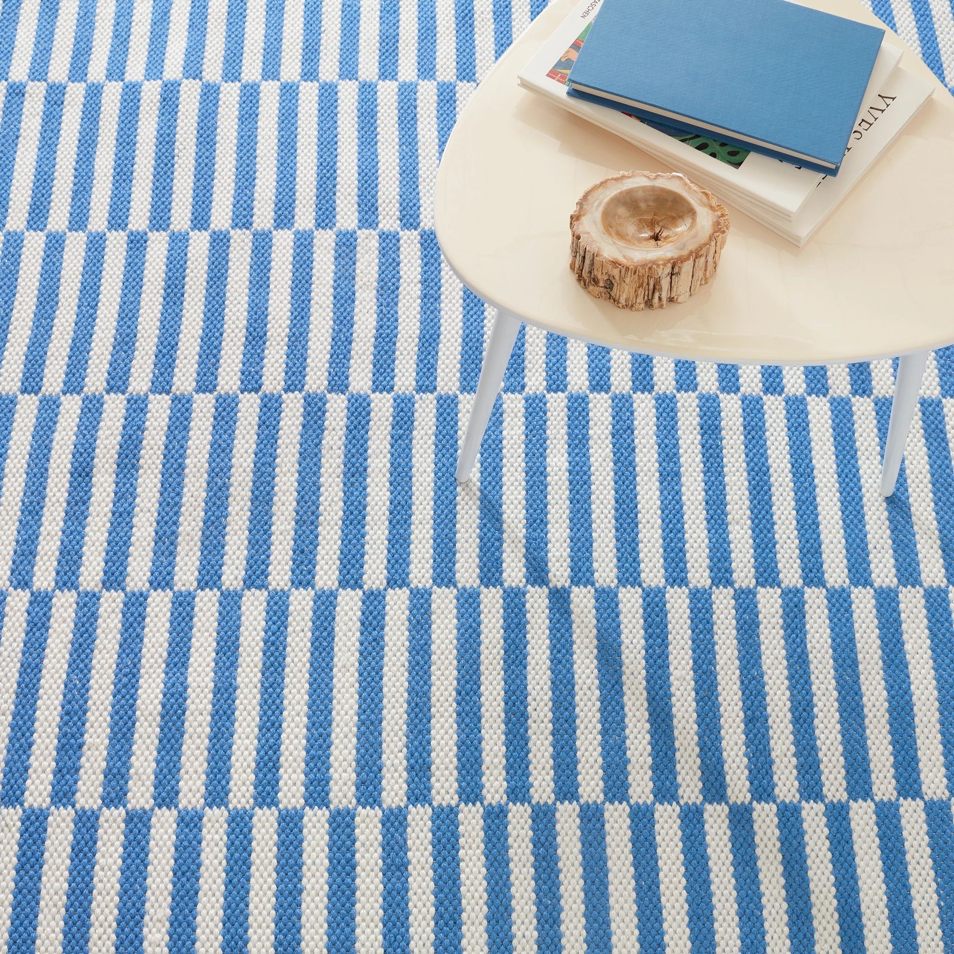 Sailing Stripe French Blue Handwoven Indoor/Outdoor Rug - DA1961 - 9x12