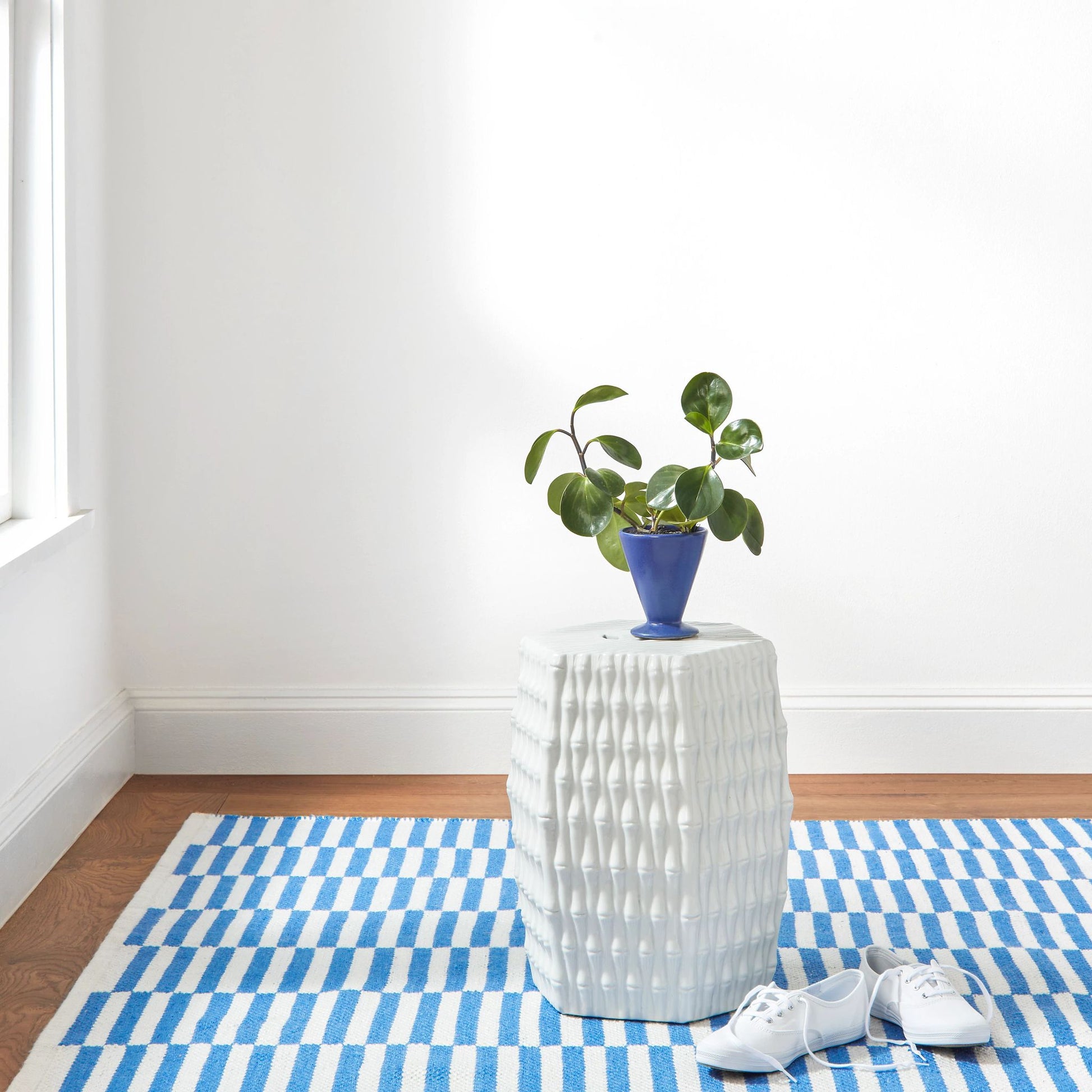 Sailing Stripe French Blue Handwoven Indoor/Outdoor Rug - DA1961 - 9x12