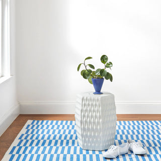 Sailing Stripe French Blue Handwoven Indoor/Outdoor Rug - DA1961 - 9x12