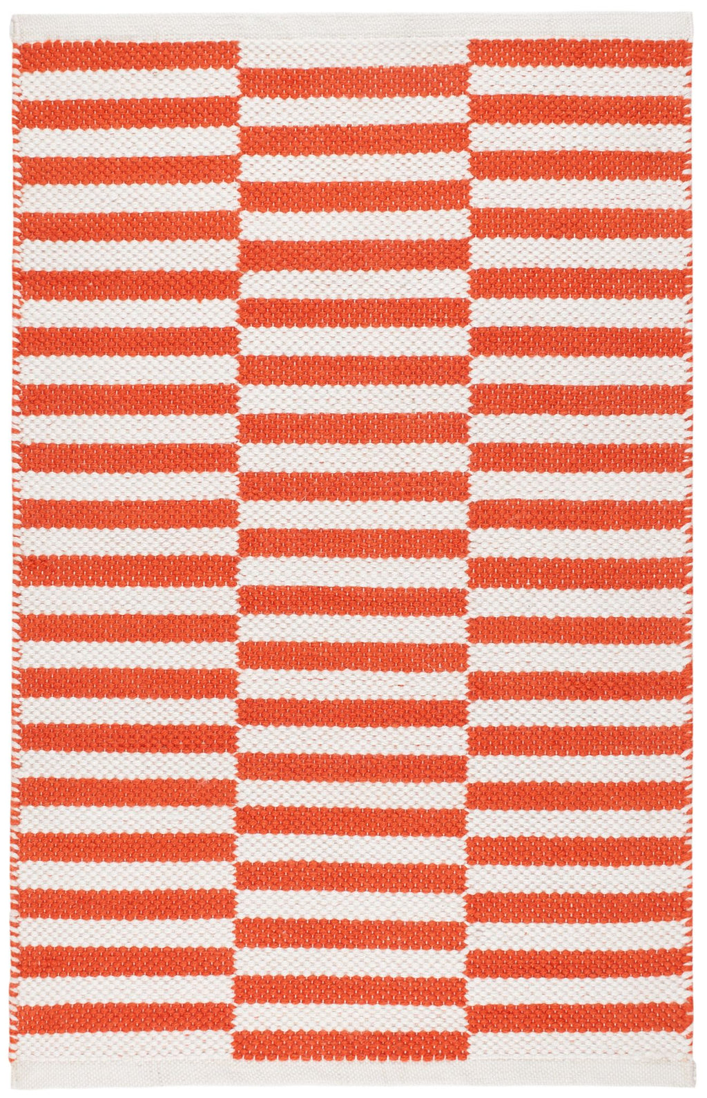 Sailing Stripe Tangerine Handwoven Indoor/Outdoor Rug - DA1962 - 9x12