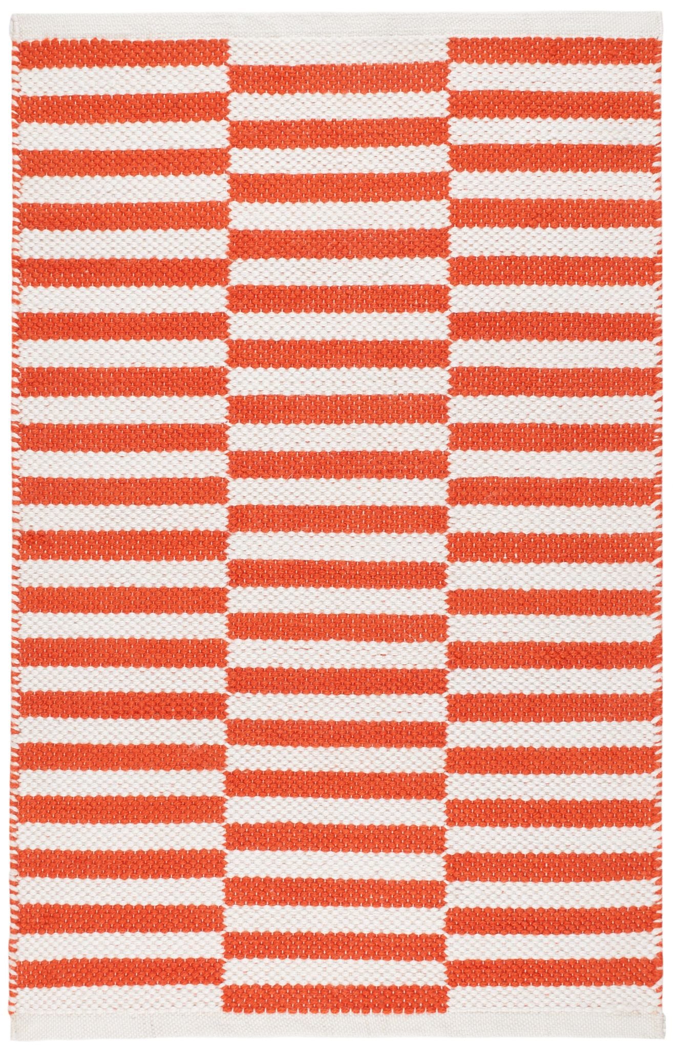 Sailing Stripe Tangerine Handwoven Indoor/Outdoor Rug - DA1962 - 9x12