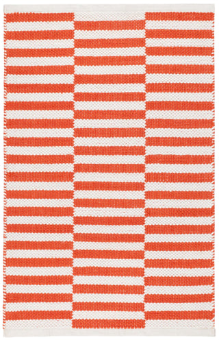 Sailing Stripe Tangerine Handwoven Indoor/Outdoor Rug - DA1962 - 9x12